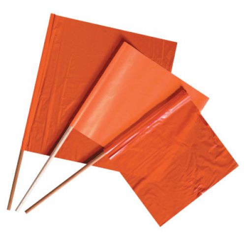Vinyl Safety Flags, 36 in Height, Nylon Reinforced Vinyl, Orange