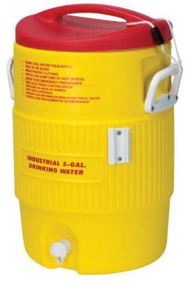 Heat Stress Solution Water Coolers, 5 Gallon, Red and Yellow