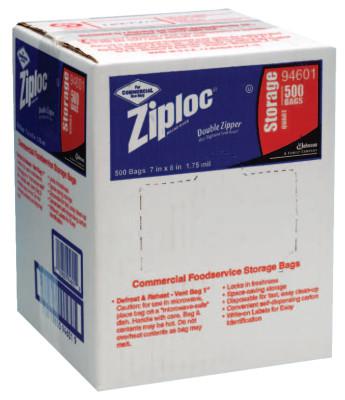 Ziploc Commercial Resealable Bags, Quart, Plastic
