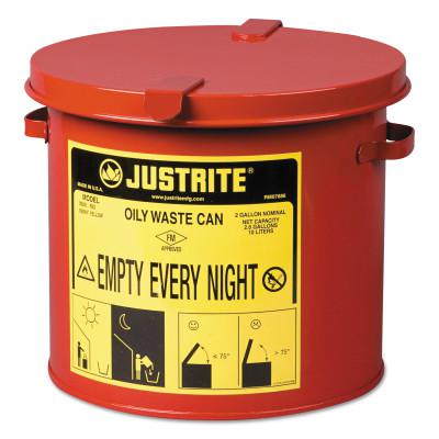 2 Gallon, Countertop Oily Waste Can for Small Wipes and Swabs, Red - 09200
