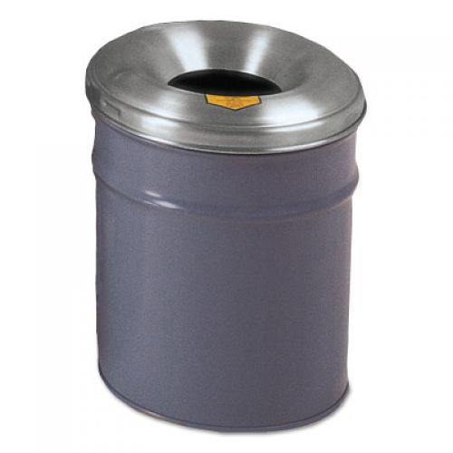Cease-Fire Contoured Waste Receptacle, 6 gal, Aluminum Head, Gray