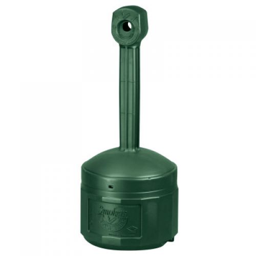 Smokers Cease-Fire Cigarette Butt Receptacles, 16 qt, Polyethylene, Forest Green