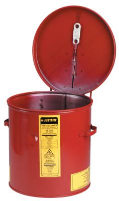 Dip Tank for Cleaning Parts, Manual Cover with Fusible Link, 10 in H x 9.375 in dia Outer, 2 gal, Steel, Red