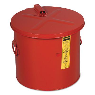 Dip Tank for Cleaning Parts, Manual Cover with Fusible Link, 14.25 in H x 15.625 in dia Outer, 8 gal, Steel, Red
