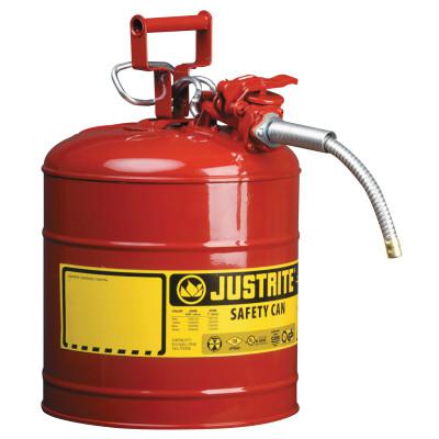 5 Gallon, 5/8" Metal Hose, Steel Safety Can for Flammables, Type II, AccuFlow™, Red - 7250120