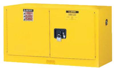 JUSTRITE Yellow Piggyback Safety Cabinets, Manual-Closing Cabinet, 17 Gallon