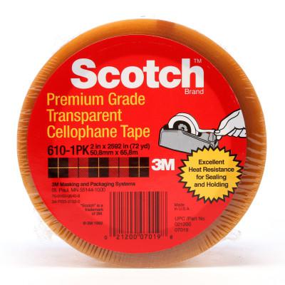 Scotch Premium Cellophane Tapes, Clear, 1 in x 72 yd