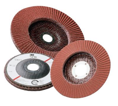 3M™ ABRASIVE Abrasive Flap Discs 747D, 4 1/2 in, P120 Grit, 7/8 in Arbor, 13,300 rpm