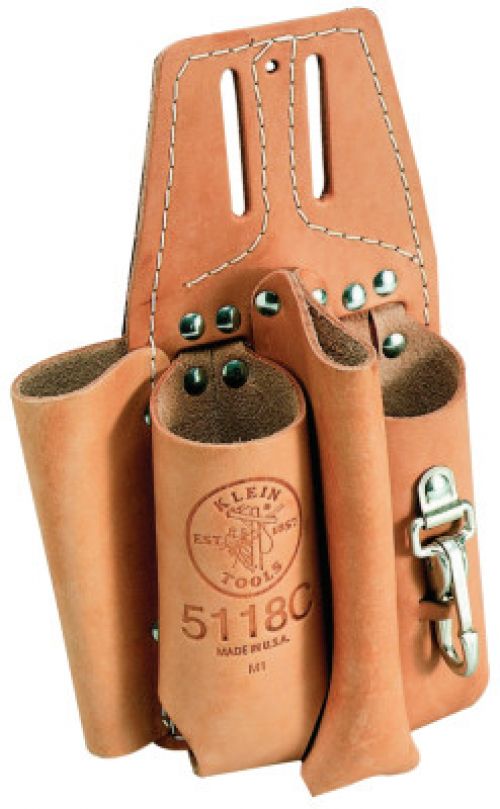 Pliers, Ruler, Screwdriver and Wrench Holders, 4 Compartments, Leather