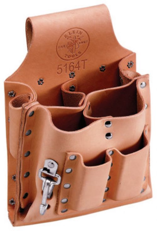 Tool Pouches, 8 Compartments, Black, Leather, Tunnel Belt Loop