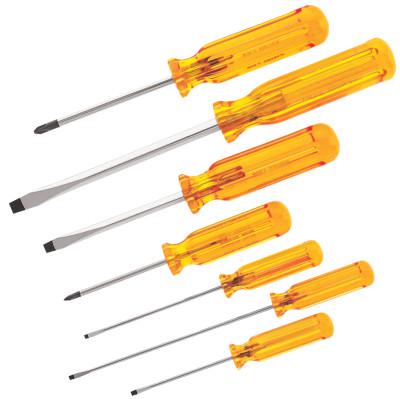 KLEIN TOOLS 7 Pc. Combination Screwdriver Set, Phillips; Slotted; Cabinet