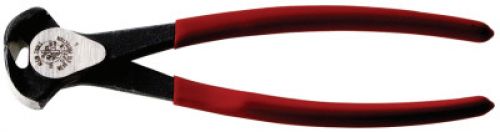 High-Leverage End-Cutting Pliers, 8-1/2 in , Plastic-Dipped Grip