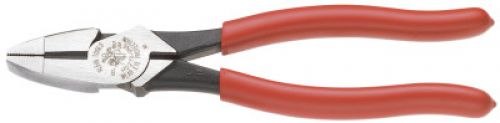 Lineman's High-Leverage Pliers, New England Nose, 9 1/4 in Length, 23/32 in Cut, Plastic-Dipped Handle