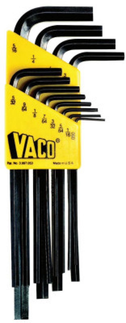 L-Style Hex Key Sets, 12 per pouch, Hex Tip, Inch