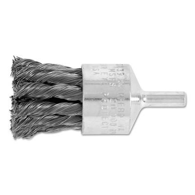 1'' Knot Wire End Brush - Straight Cup .014 CS Wire, 1/4'' Shank