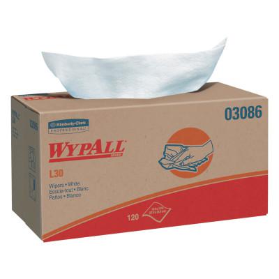 WypAll L30 Wipers, White, 10 in W x 10.8 in L, 120 Sheet, Pop-Up Box