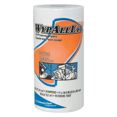 KIMBERLY-CLARK PROFESSION WypAll L40 Wipers, White, 70 per roll