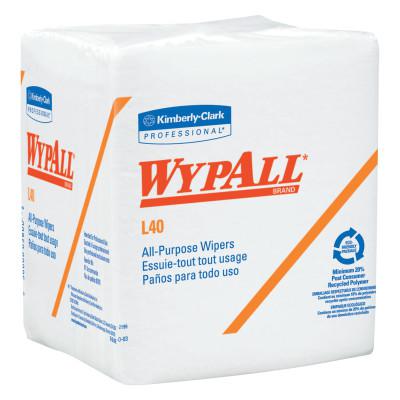 WypAll* L40 Towel, 1/4 Fold, 19-5/8 x 14-2/5, White, 56 per pack