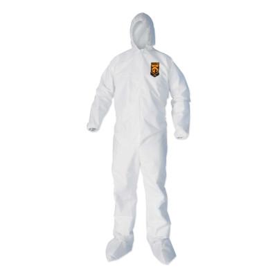 KIMBERLY-CLARK PROFESSION KLEENGUARD A40 LiquiD Apparel, White, L, Elastic Wrists/Ankles, Zip w/Storm Flap