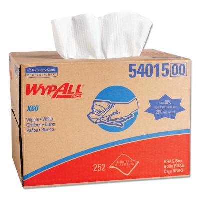 X60 Cloth Wiper, White, 11.1 in W x 16.8 in L, Brag Box, 252 Sheets/Box