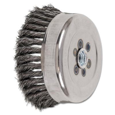 PFERD Standard Twist Single Row Cup Brush, 6 in Dia., 5/8-11 Arbor, .014 Carbon Steel