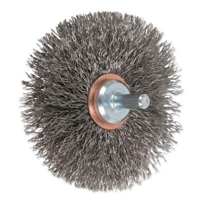 PFERD Mounted Crimped Wheel Brushes, Stainless Steel, 20,000 rpm, 3" x 0.014"