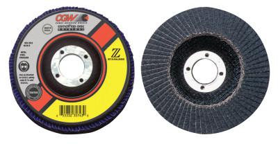 Flap Discs, Z-Stainless, Regular, 4 1/2", 40 Grit, 7/8 Arbor, 13,300 rpm, T29