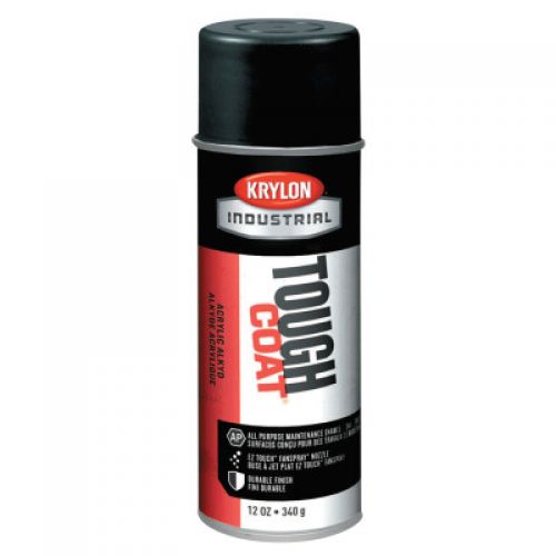 Tough Coat Acrylic Alkyd Enamel, 12 oz Aerosol Can, OSHA Black