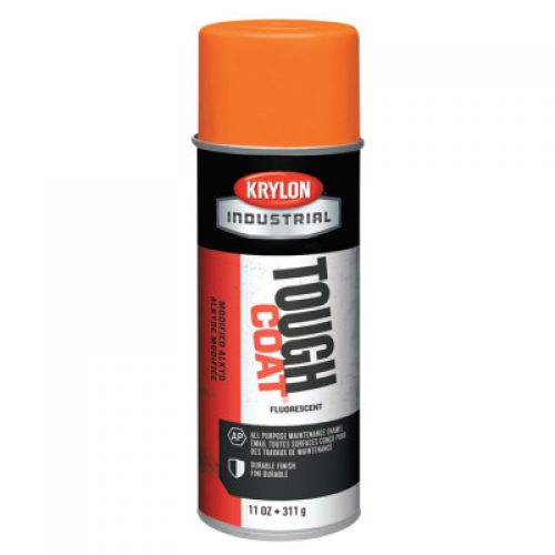 Tough Coat Flourescent Paints, 12 oz Aerosol Can, Fluorescent Orange, Gloss