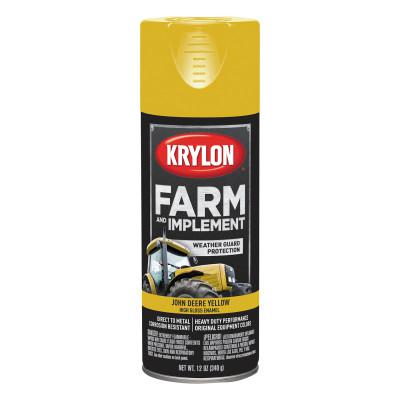 KRYLON Farm and Implement Paints, 12 oz Aerosol Can, John Deere Yellow, Gloss
