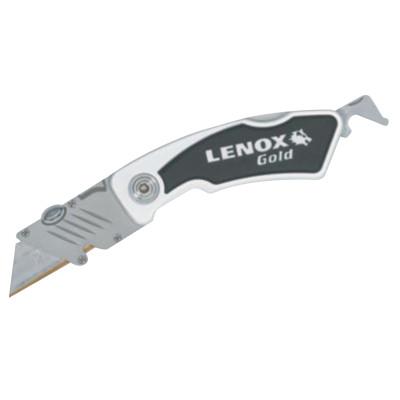 Locking Tradesman Utility Knife, 6-1/8 in L, Std Sprg Stl/HSS, Rubber, Wh/Blk