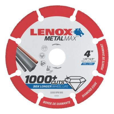 MetalMax Cut-Off Wheels, 4 in, 5/8 in Arbor, Steel/Diamond