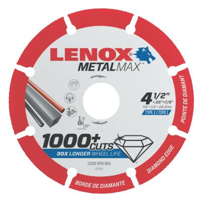 MetalMax Cut-Off Wheel, 4-1/2 in, 7/8 in Arbor, Steel/Diamond
