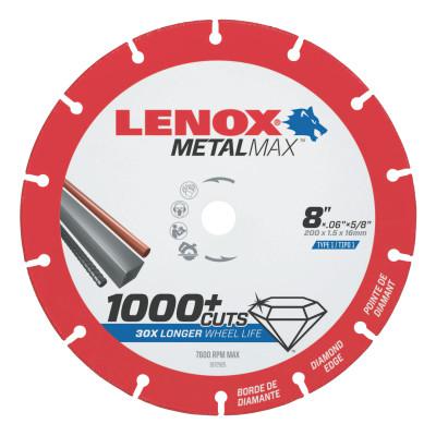 MetalMax Cut-Off Wheels, 8 in, 5/8 in Arbor, Steel/Diamond