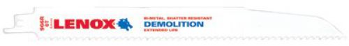 Demolition Bi-Metal Reciprocating Saw Blade, 9 in L x 1 in W x 0.062 in Thick, 6 TPI, 2 EA/PK