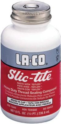 Slic-Tite Paste Thread Sealants w/ PTFE, 1 pt, Brush-In-Cap, White