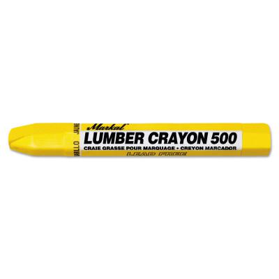 #500 Lumber Crayons, 1/2 in dia, 4 5/8 in, Yellow