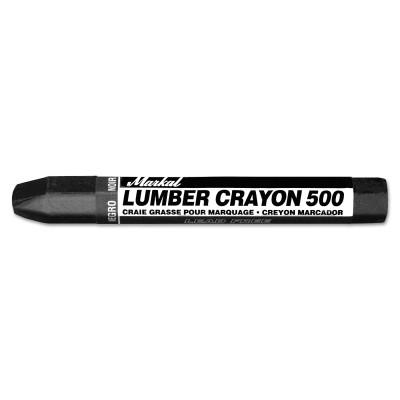 #500 Lumber Crayon, 1/2 in Round Point dia x 4-5/8 in L, Black