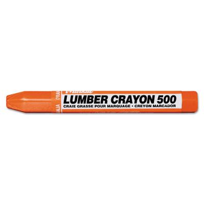 #500 Lumber Crayons, 1/2 in dia, 4 5/8 in, Orange