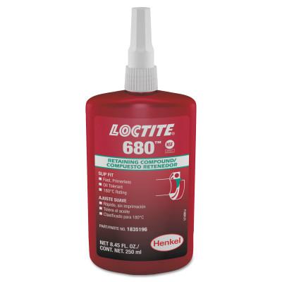 Loctite | Clover Retaining Compound: 250 ml Bottle, Green, Liquid - High Strength, 300 ° F Max Operating Temp, Series 680 | Part #1835196