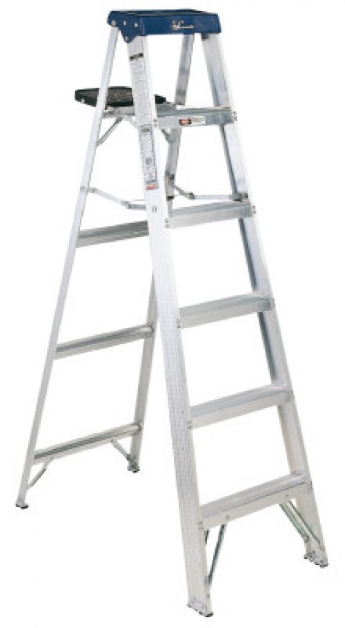 AS3000 Series Sentry Aluminum Step Ladder, 6 ft x 21 1/2 in, 250 lb Capacity