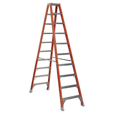 LOUISVILLE LADDER FM1500 Series Fiberglass Twin Front Ladder, 10 ft x 27 7/8 in, 300 lb Capacity