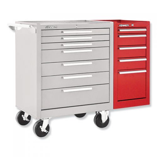 Hang-On Cabinets, 13 5/8 in x 20 in x 29 in, 5 Drawers, Smooth Red, w/Slides