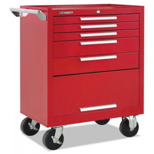 Industrial Series Roller Cabinets, 27 in x 18 in x 35 in, 5 Drawers, Red w/Slide