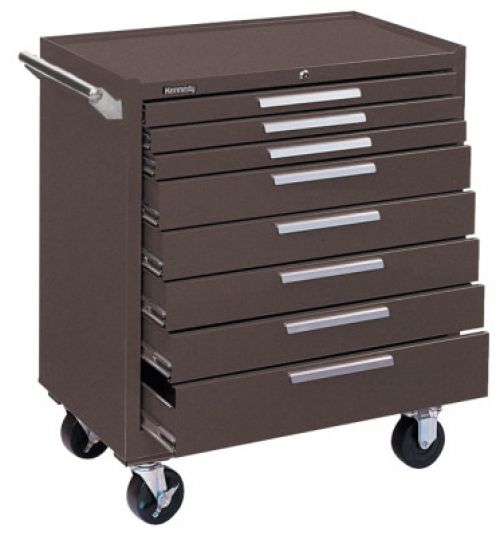 Industrial Series Roller Cabinet, 34 in x 20 in x 40 in, 8 Drawers, Brown