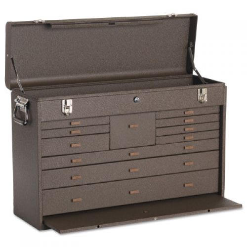 26 in Machinists' Top Chest, 26-3/4 in W x 8-1/2 in D x 18 in H, 3,000 in³, Brown Wrinkle, 11-Drawers