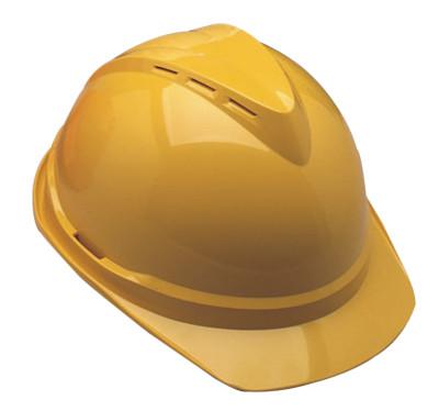 V-Gard 500 Protective Caps and Hats, 4 Point Fas-Trac, Vented Cap, Yellow