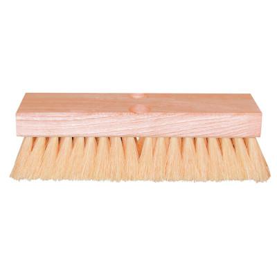 MAGNOLIA BRUSH Deck Scrub Brushes, 10 in Hardwood Block, 2 in Trim L, White Tampico