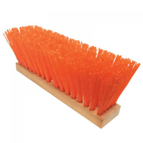 OSHA-Orange Plastic Street Brooms, 16 in, 5 in Trim L, OSHA Orange Poly Corn