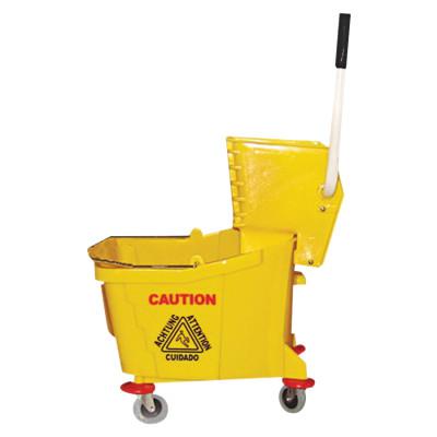 Plastic Mop Bucket with Wringer, 26 qt to 35 qt, Yellow